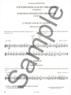 19 Etudes Musicales de Vibraphone Vol.5 von Emmanuel Sejourne 