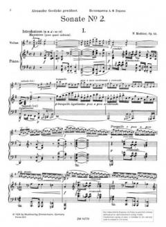 Sonate Nr. 2 G-Dur op. 44 von Nikolai Medtner 