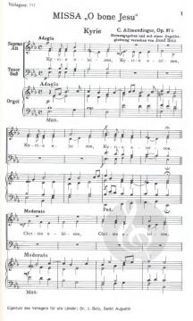 Missa 'O bone Jesu' op. 37b von Karl Allmendinger 