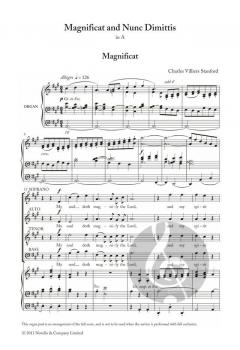 Magnificat And Nunc Dimittis In A von Charles Villiers Stanford 