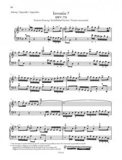 Inventionen und Sinfonien BWV 772 - 801 von Johann Sebastian Bach 