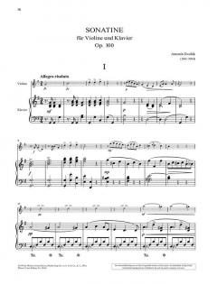 Sonatine G-Dur op. 100 von Antonín Dvorák 