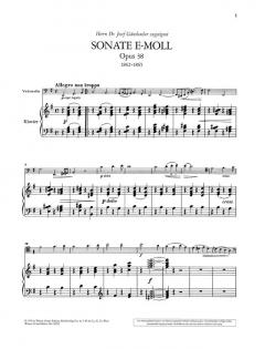 Sonate e-Moll op. 38 von Johannes Brahms 