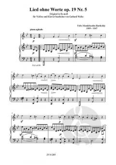 Lied ohne Worte g-Moll op. 19,5 von Felix Mendelssohn Bartholdy 