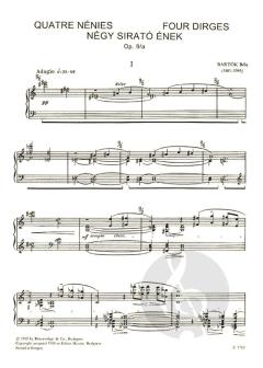 4 Nenies op.9A von Béla Bartók 