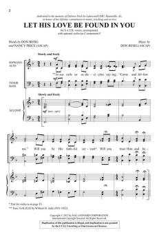 Let His Love Be Found in You von Don Besig (Download) 