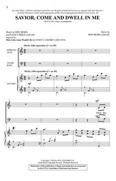 Savior, Come and Dwell in Me von Don Besig 