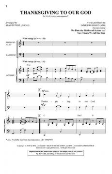 Thanksgiving to Our God von James Barnard (Download) 