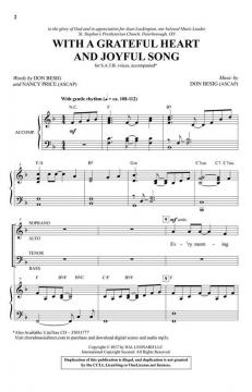 With a Grateful Heart and Joyful Song von Don Besig (Download) 