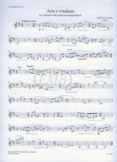 Aria e rondeau For clarinet With piano accompaniment von Erzsebet Szonyi 