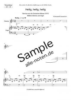 Zum Sanctus (Heilig, heilig) mittel von Franz Schubert (Download) 
