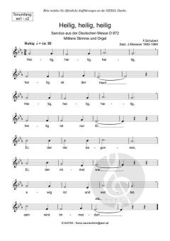 Zum Sanctus (Heilig, heilig) mittel von Franz Schubert (Download) 