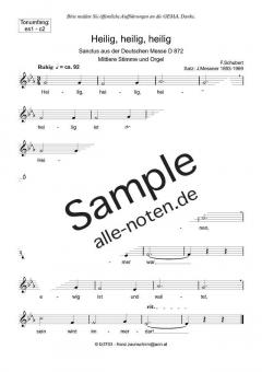 Zum Sanctus (Heilig, heilig) mittel von Franz Schubert (Download) 