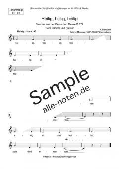 Zum Sanctus (Heilig, heilig) tief von Franz Schubert (Download) 
