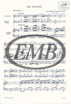 Six Sonatas for clarinet and bassoon von Carl Philipp Emanuel Bach für Holzbläser Duo im Alle Noten Shop kaufen