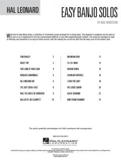 Hal Leonard Banjo Method Easy Banjo Solos im Alle Noten Shop kaufen