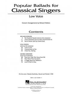 Popular Ballads For Classical Singers - Low Voice von Richard Walters 