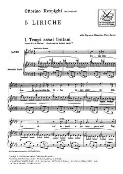 5 Liriche von Ottorino Respighi 