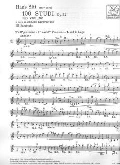 100 Studi Op. 32 Vol. 3 von Hans Sitt 