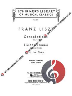 Consolations & Liebestraume For Piano von Franz Liszt 