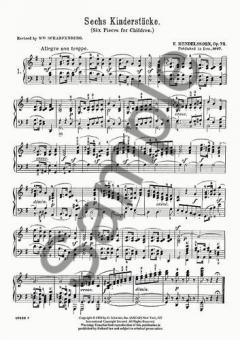 6 Pieces Children Op.72 von Felix Mendelssohn Bartholdy 