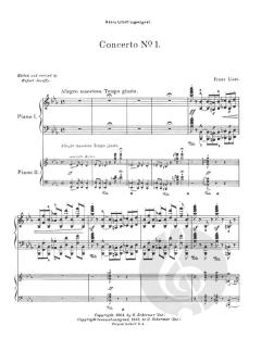 Concerto No.1 E Flat 2 Pianos 4 Hands von Franz Liszt 