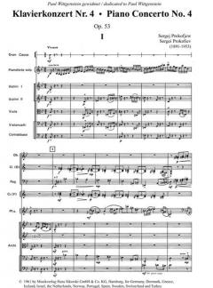 Konzert für Klavier und Orchester Nr. 4 (für die linke Hand) op. 53 von Sergei Sergejewitsch Prokofjew im Alle Noten Shop kaufen
