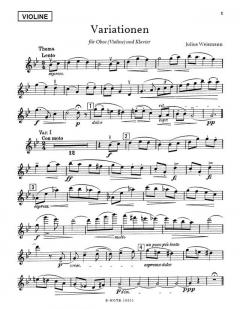 Variationen für Oboe (Violine) und Klavier von Julius Weismann im Alle Noten Shop kaufen