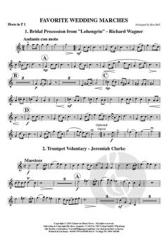 Beliebte Hochzeitsmärsche für Hornquartett von Richard Wagner 