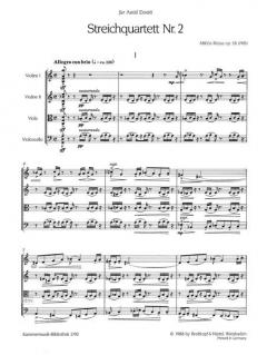 2. Streichquartett op. 38 von Miklos Rozsa im Alle Noten Shop kaufen