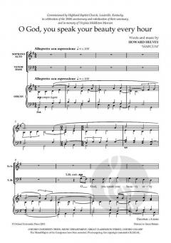 O God, you speak your beauty every hour von Howard Helvey (Download) 