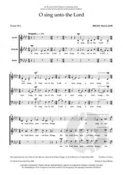 O sing unto the Lord von Becky McGlade (Download) 