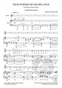 3 Poèmes de Michel-Angelo von Philippe Chamouard 