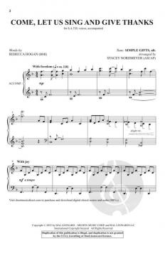 Come, Let Us Sing and Give Thanks (Download) 