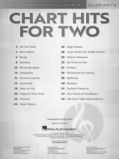Chart Hits for 2 Clarinets 