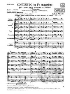 Concerto per Violino, Archi e Basso Continuo in Fa L'Autunno op. 8 