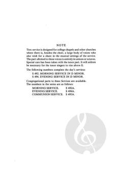 Communion Service in D minor (Download) 