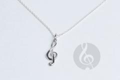 Pendentif Clé de Sol + Chaîne de cou 40 cm HazenArt 