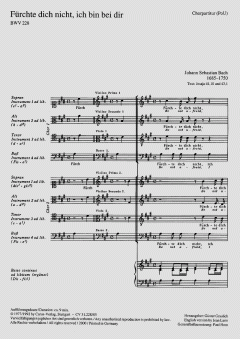 Fürchte dich nicht, ich bin bei dir von Johann Sebastian Bach (Download) 