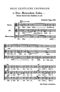 Des Menschen Sohn ist nicht gekommen von Friedrich Zipp (Download) 