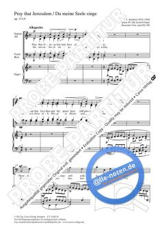 Pray that Jerusalem (Du meine Seele singe) C-Dur 113, 4 von Charles Villiers Stanford (Download) 