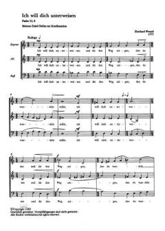 Ich will dich unterweisen op. 140 von Eberhard Wenzel (Download) 