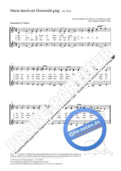 Maria durch ein Dornwald ging e-Moll (2012) von Johannes Köppl (Download) 