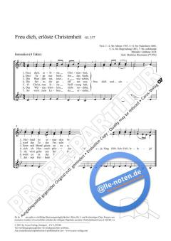 Freu dich, erlöste Christenheit B-Dur von Matthias Haarmann (Download) 