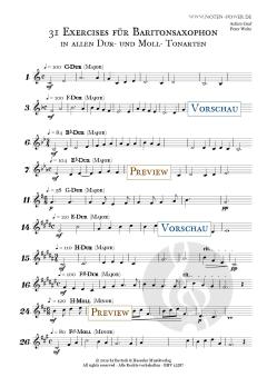 31 Exercises für Baritonsaxophon<br>in allen Dur und Moll Tonarten von Achim Graf 