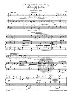 Zehn Epigramme von Lessing op. 56 von Sigfrid Karg-Elert (Download) 