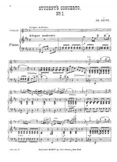 Student's Concerto Nr. 1 D-Dur op. 7 von Friedrich Seitz 