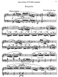 Sonate cis-Moll Nr.1 von Franz Xaver Scharwenka 