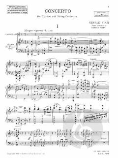 Klarinettenkonzert op. 31 von Gerald Finzi für Klarinette und Streichorchester im Alle Noten Shop kaufen