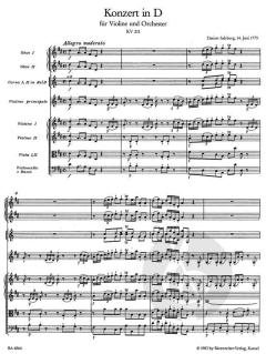Konzert Nr. 2 D-Dur KV 211 von Wolfgang Amadeus Mozart 